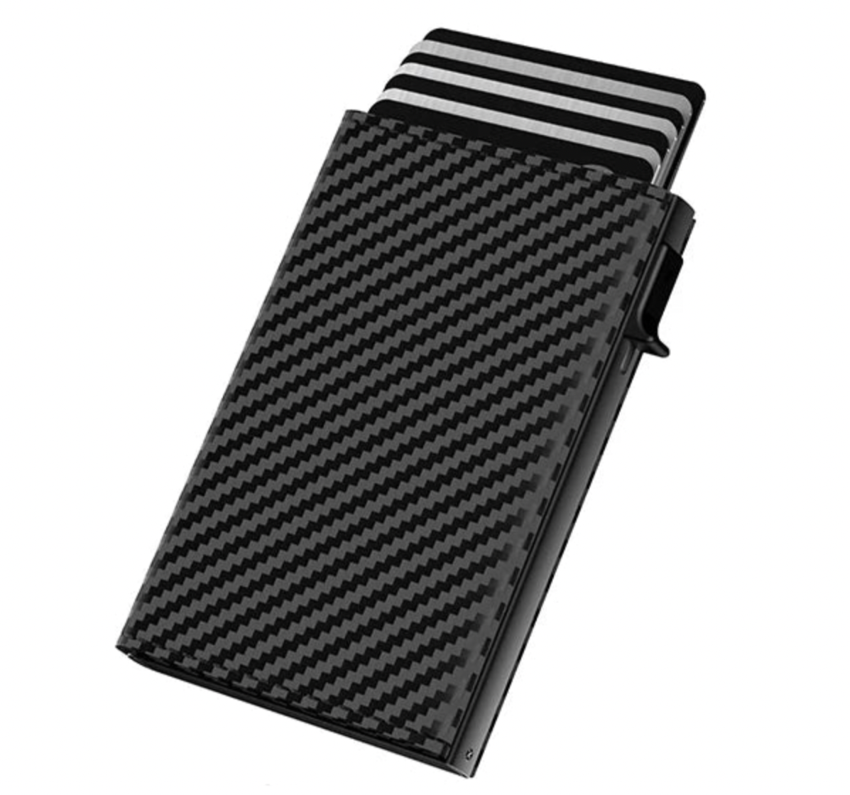 Porta-Cartões RFID Anti-Clonagem - Minimalista, Sofisticado e com sistema Pop-Up Porta-Cartões RFID Anti-Clonagem - Minimalista, Sofisticado e com sistema Pop-Up